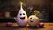 Lighthearted Animated Vegetable Couple: A Darkly Comedic Pixar-style Delight