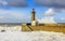 Lighthouse battered by huge waves on Portuguese Atlantic Ocean