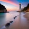 Lighthouse in the beach.