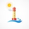 Lighthouse beach logo icon vector design image