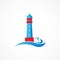 Lighthouse beach logo icon vector design image