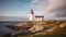 Lighthouse With Beautiful Natural Landscape. Generative AI