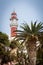 Lighthouse behind Palm Trees, Swakopmund, Namibia
