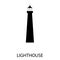 Lighthouse black sign icon. Vector illustration eps 10