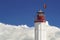 Lighthouse, blue sky, white clouds