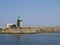 Lighthouse and breakwaters in Port Constanta