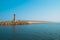 Lighthouse and breakwaters in Port Constanta