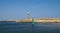 Lighthouse and breakwaters in Port Constanta