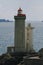 Lighthouse of Brittany, France. Road, coast