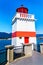 The Lighthouse at Brockton Point on the  Seawall pathway in Vancouver`s Stanley Park