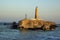 Lighthouse at Brother Islands in red sea