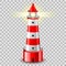 Lighthouse building isolated on grey vector illustration