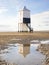 Lighthouse at Burnham-on-Sea during low tide
