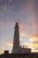 Lighthouse of Cabo de Santa Maria, located in La Paloma, Uruguay; at sunset