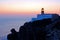 Lighthouse Cabo Vicente in Sagres Portugal by night