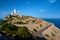 Lighthouse at Cap de Formentor on Majorca while sunset