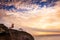 Lighthouse on Cape St. Vincent at sunset, Algarve, Portugal.