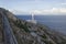 The lighthouse of Capo d`Otranto at sunset