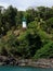 Lighthouse on Caribbean Tropical Hillside