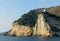Lighthouse on cliff of Cape Miseno, Bacoli - Naples â€“ Italy