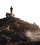 lighthouse on a cliff. transparent PNG