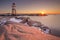 Lighthouse on the cliffs on the Lofoten in Norway