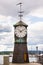 Lighthouse, Clock on the promenade in Aker Brygge in Oslo, Norway