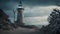 lighthouse on the coast A scary lighthouse in a dystopian time,