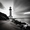 A Lighthouse Contrast Highlights Vintage Backlighting