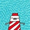 Lighthouse cute apologizing sorry hand drawn vector illustration in cartoon style