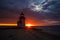 Lighthouse at dawn in Nantucket