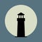 lighthouse design illustration icon on dark grey background