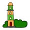 Lighthouse doodle icon, hand drawn illustration