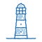 Lighthouse doodle icon hand drawn illustration