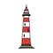 Lighthouse doodle icon, vector color line illustration