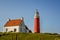 Lighthouse `Eierland` near the Cocksdorp in the north of the Wadden Island Texel, Holland