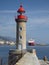 Lighthouse on end of breakwater