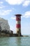 The lighthouse at the end of The Needles on the Isle of Wight