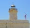 Lighthouse at the entrance of a harbor