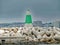 Lighthouse at the entrance of the harbour of Benalmadena