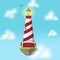 Lighthouse Float Island Cloud Design vector