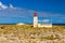 Lighthouse in Fortaleza de Sagres, Portugal, Europe on a cliff. This beautiful ancient architecture is used for navigation by