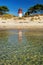 Lighthouse Gellen on lonely beach