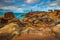 Lighthouse and granite rocks on the Atlantic coastline, Ploumanach, France