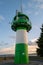 the lighthouse in the harbor of Luebeck Travemuende