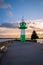 the lighthouse in the harbor of Luebeck Travemuende