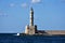lighthouse of harbour Chania on island Crete