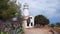 Lighthouse on hill in Port de Soller, Mallorca Island, Spain, Balearic Islands