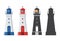 Lighthouse Icon in Flat and Outline Style