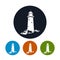 Lighthouse icon, vector illustration